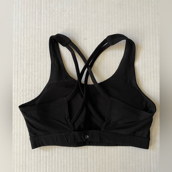 NWOT Pact Organic Scoop Neck Open Lattice Back Black Bralette Size M - Picture 8 of 10